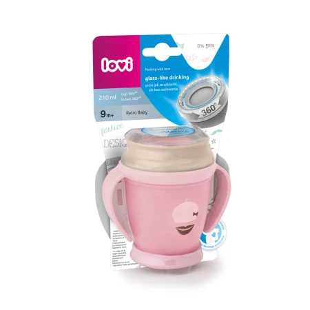 LOVI Bicchiere 360 MINI 210 ml (mesi 9+) - RETRO BABY  Girl
