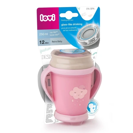 LOVI Bicchiere 360 JUNIOR 250 ml (mesi 12+) -  RETRO BABY  Girl