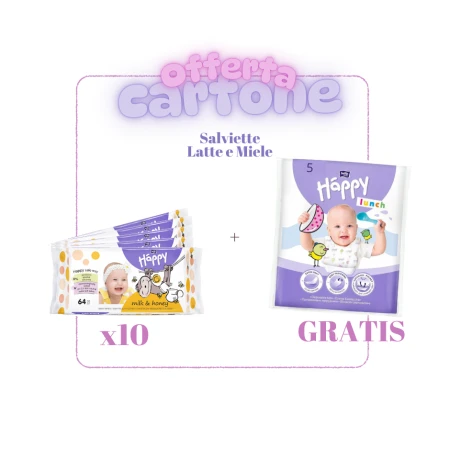 CARTONE Salviette Latte e Miele - 10 confezioni