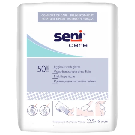 SENI CARE Guanti per lavaggio igienico  A 50PZ