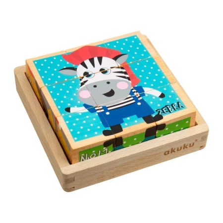 Cubi educativi in legno - Puzzle Akuku