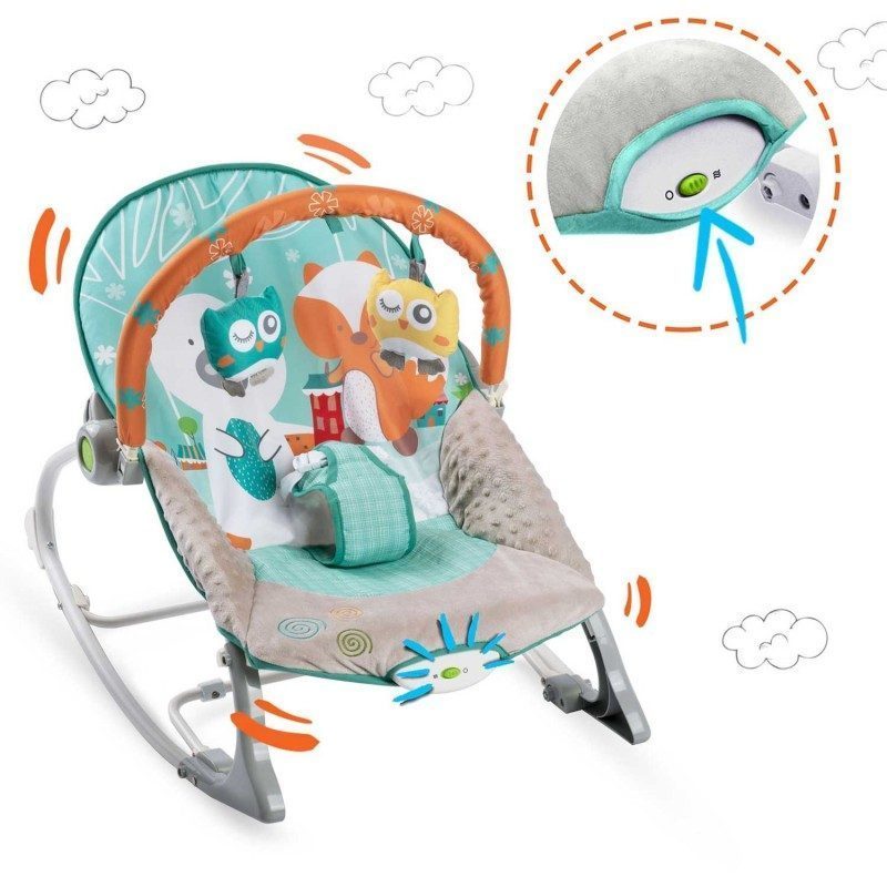 Sdraietta / Dondolo con vibrazioni - Bianco - Azzurro Global
