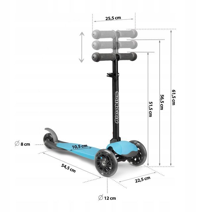 Monopattino Loco Azzurro  Pieghevole (illuminazione a led colorata per ruote)