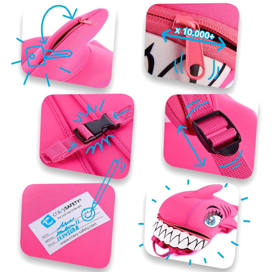 Zaino SHARK Rosa - Crazy Safety