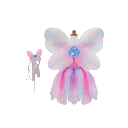 Abito Farfalla con ali e bacchetta rosa - Great Pretenders
