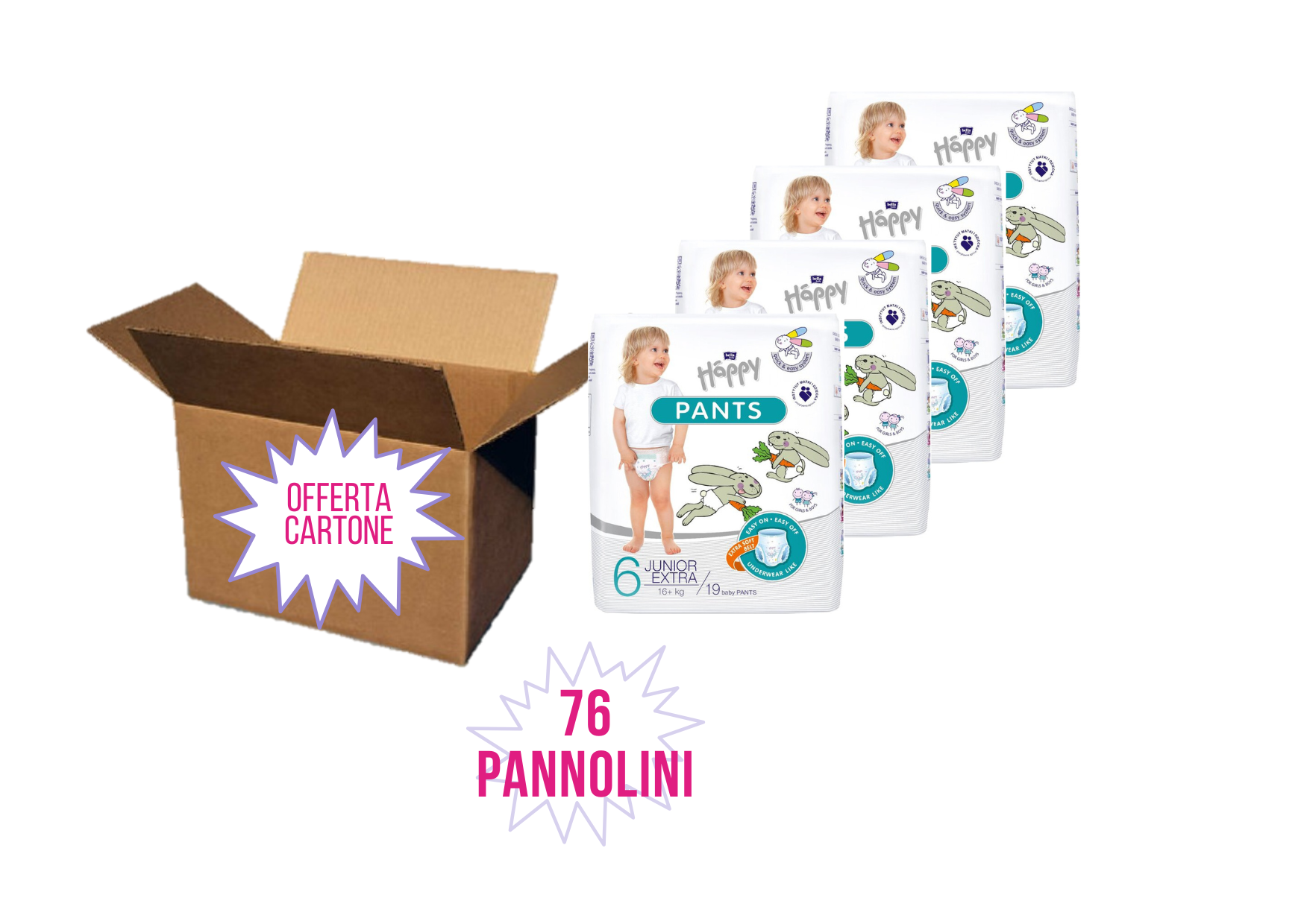 CARTONE PANTS TG.6 (16+KG) - 4 CONFEZIONI